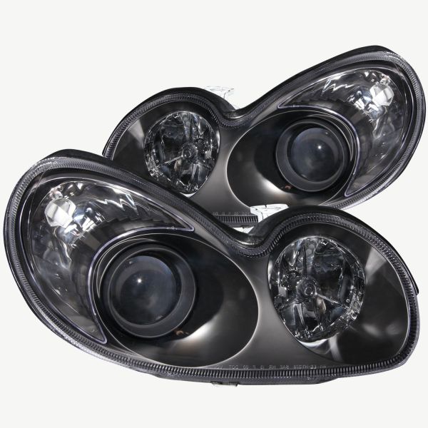 0205 SONATA HEADLIGHTS BLACK CLEAR WITH AMBER CORNERS DRIVER/PASSENGER