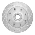 R1 01-02 Chevrolet Express 3500 Front Right Drilled & Slotted Silver Brake Rotor
