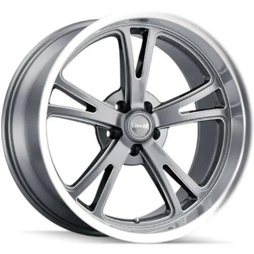RIDLER TYPE 606 GREY W MILLED SPOKES DIAMOND LIP 18X9.5 5-127 0MM 83.82MM