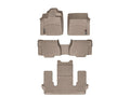 WeatherTech 08-10 Toyota Sequoia Front/Rear/and Rear Floorliners - Tan