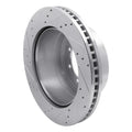 R1 11-22 Ford F-350 Super Duty 4WD Rear Right Drilled & Slotted Silver Brake Rotor