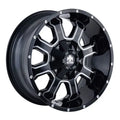 ~(41 lbs. 22X22X10)~ FIERCE (8103) GLOSS BLACK/MILLED SPOKES 20X9 5-139.7/5-150 18MM 110MM