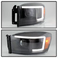 0608 DODGE RAM 1500/0609 RAM 2500/3500 PROJECTOR HEADLIGHTS LIGHT BAR DRL BLAC