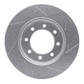 DFC 09-20 Chevrolet Express 3500 Rear Left Drilled & Slotted Geoperformance Rotor