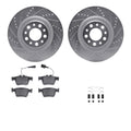 DFC 17-25 Alfa Romeo Giulia Rear Drilled & Slotted Silver Rotors with 5000 Advanced Pads w/Hardware