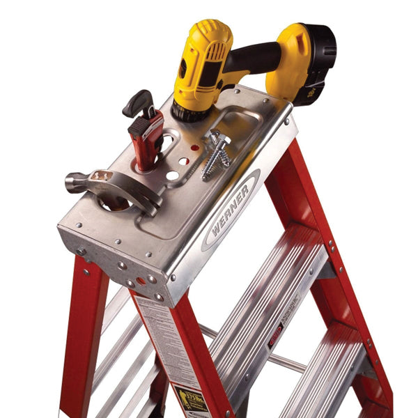 WERNER 6FT PREMIUM FIBERGLASS STEP LADDER TYPE IAA 375# CAPACITY 7406