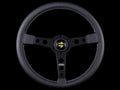 Momo Prototipo Steering Wheel 370 mm - Black Leather/White Stitch/Brushed Black Ano Spokes