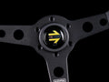 Momo Prototipo Steering Wheel 370 mm - Black Leather/White Stitch/Brushed Black Ano Spokes