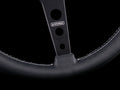 Momo Prototipo Steering Wheel 370 mm - Black Leather/White Stitch/Brushed Black Ano Spokes