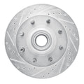 R1 Concepts Brake Rotor Drilled and Slotted Silver Fits Chevrolet Express