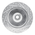 R1 94-97 Dodge B200 / B200 Van / B250 Front Left Drilled & Slotted Silver Brake Rotor