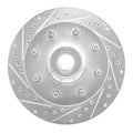 R1 94-97 Dodge B200 / B200 Van / B250 Front Left Drilled & Slotted Silver Brake Rotor