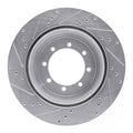 R1 Concepts Brake Rotor Drilled and Slotted Silver Fits Ford F-350