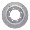 R1 Concepts Brake Rotor Drilled and Slotted Silver Fits Ford F-350