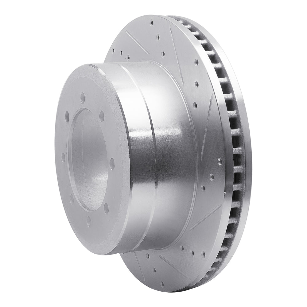 R1 Concepts Brake Rotor Drilled and Slotted Silver Fits Ford F-350
