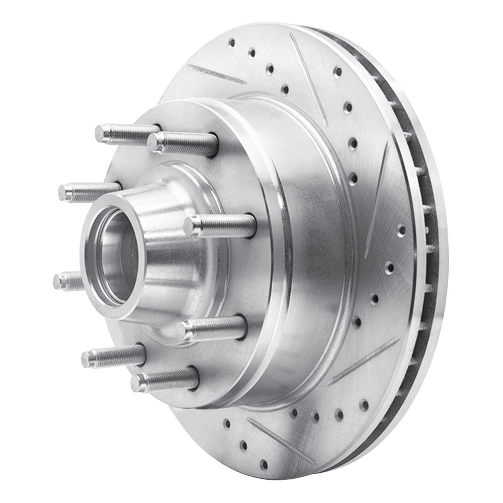 R1 80-85 Ford E-250 Econoline Club Wagon Front Right Drilled & Slotted Black Brake Rotor