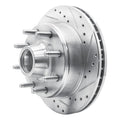R1 80-85 Ford E-250 Econoline Club Wagon Front Right Drilled & Slotted Black Brake Rotor