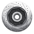 R1 Concepts Brake Rotor Drilled and Slotted Silver Fits Chevrolet G30