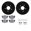 R1 E- Line Series Brake Rotor - D/S - Black w/ Ceramic Pads Hdw