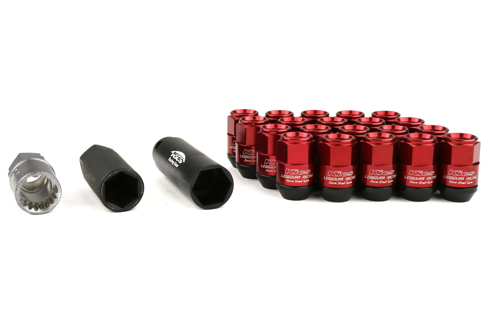 Project Kics Leggdura Racing Shell Type Lug Nut 35Mm Closed-End Look 16 Pcs + 4 Locks 12X1.25 Red