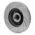 R1 Concepts Brake Rotor Drilled and Slotted Silver