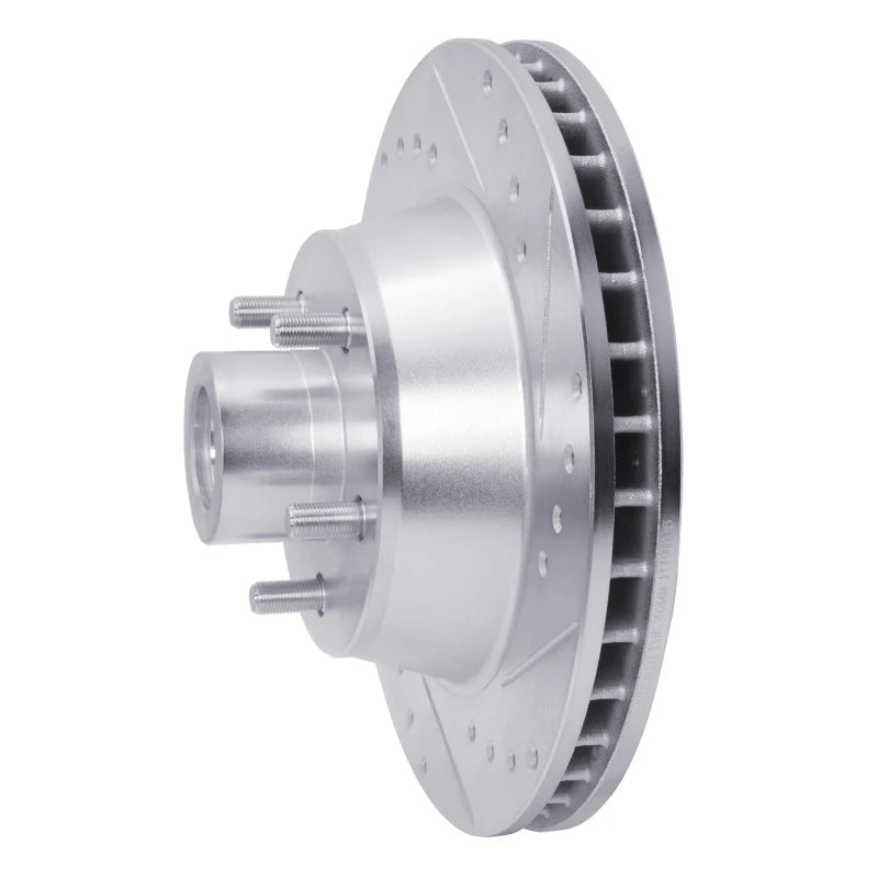 R1 1969-1973 Chrysler New Yorker Front Right Drilled & Slotted Silver Brake Rotor