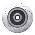 R1 1969-1973 Chrysler New Yorker Front Right Drilled & Slotted Silver Brake Rotor