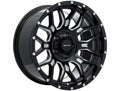 CLAW 18X9 5X139.7 ET12 CB78.1 GLOSS BLACK MILLED WITH RIVETS