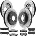 R1 00-06 Cadillac Escalade EXT Rear Carbon Coated Rotor Set w/Off-Road/Tow Pads