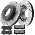 R1 00-06 Cadillac Escalade EXT Rear Carbon Coated Rotor Set w/Off-Road/Tow Pads