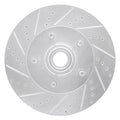 R1 Concepts Brake Rotor Drilled and Slotted Silver Fits Ford E-150