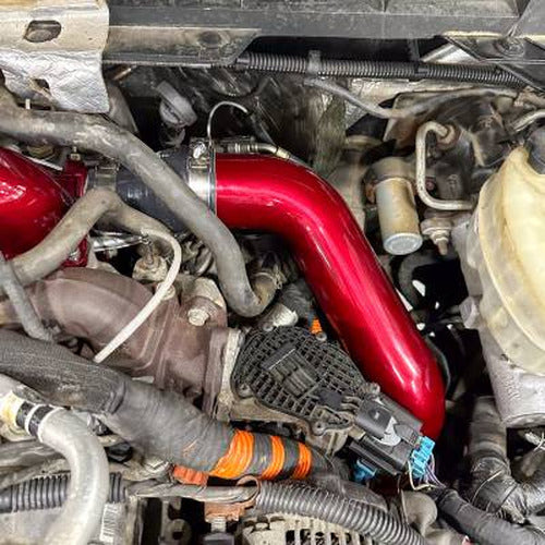 Wehrli Driver Side 3 in. Intercooler Pipe 11-16 Duramax LML Chevy Orange Chevy Orange 100353-CRO