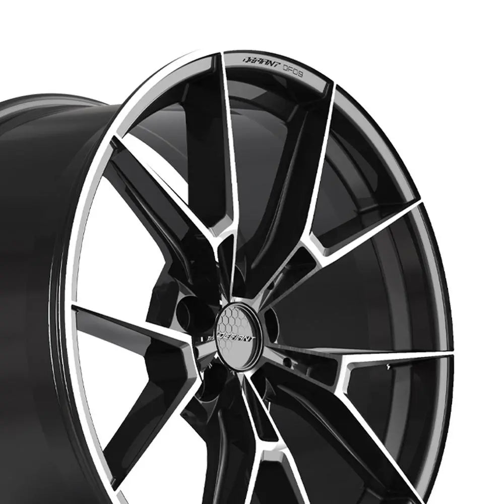 DEFIANT DF09 20X9 5X112MM +40ET BLACK MACHINED W/TINTED CLEAR