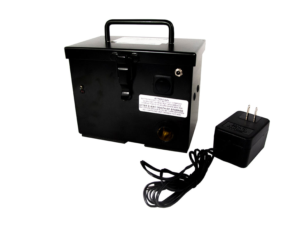 12V BLACK RECHARGEABLE BATTERY BOX WITH PIGTAIL PLUG & CLIPS