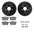 R1 E- Line Series Brake Rotor - D/S - Black w/ Ceramic Pads Hdw Fits Honda CR-Z
