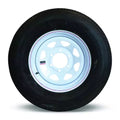 ST225/75R15 MOUNTED ON WHITE SPOKE 15X6 6X5.5 LOAD RATING: D 8PLY RATED 2540 LBS