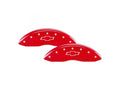 Set Of 4 Caliper Covers Engraved Front And Rear Bowtie Red Finish Silver Characters 1998-2002 Chevrolet Camaro MGP Caliper Covers