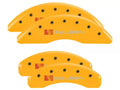 SET OF 4 CALIPER COVERS ENGRAVED FRONT/REAR SALEEN BLACK CHARACTERS YELLOW POW