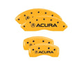 Set Of 4 Caliper Covers Engraved Front And Rear Acura Yellow Finish Black Characters 2016-2018 Acura RDX MGP Caliper Covers
