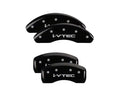 Set Of 4 Caliper Covers Engraved Front And Rear I-Vtec Black Finish Silver Characters 2013-2017 Honda Accord MGP Caliper Covers