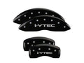 Set Of 4 Caliper Covers Engraved Front And Rear I-Vtec Black Finish Silver Characters 2017-2020 Acura MDX MGP Caliper Covers