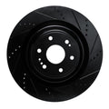 R1 19-25 Cadillac Escalade Front Left Drilled & Slotted Black Brake Rotor