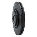 R1 10-17 Lexus LS460 Right Front Drilled & Slotted Black Brake Rotor