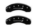 Set Of 4 Caliper Covers Engraved Front And Rear With Stripes Dodge Black Finish Silver Characters 2006-2010 Dodge Ram MGP Caliper Covers