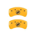 Set Of 4 Caliper Covers Engraved Front Buick Engraved Rear Buick Shield Yellow Finish Black Characters 2014-2017 Buick Regal MGP Caliper Covers