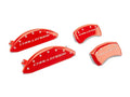 Set Of 4 Caliper Covers Engraved Front And Rear Block Challenger Red Finish Silver Characters 2011-2023 Dodge Challenger 18 Inch Wheel MGP Caliper Covers
