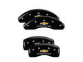 Set Of 4 Caliper Covers Engraved Front And Rear Chevy Racing Black Finish Silver Characters 2018-2021 Chevrolet Equinox MGP Caliper Covers