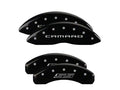 Set Of 4 Caliper Covers Engraved Front Gen 5 6 Camaro Engraved Rear Gen 5 Ss Black Finish Silver Characters 2012-2012 Chevrolet Camaro MGP Caliper Covers