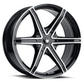 ~(38 lbs. 22X22X10)~ STILTS (371) BLACK/MACHINED FACE 20X8.5 5-108/5-114.3 35mm 72.6mm
