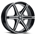 ~(38 lbs. 22X22X10)~ STILTS (371) BLACK/MACHINED FACE 20X8.5 5-108/5-114.3 35mm 72.6mm